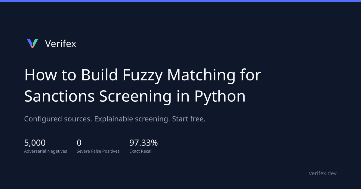 How to Build Fuzzy Matching for Sanctions Screening in Python | Verifex